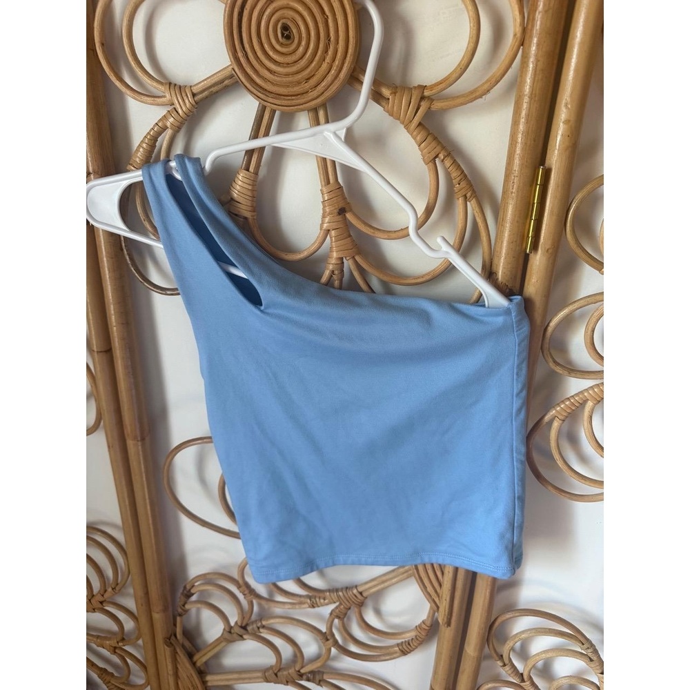 Abercrombie & Fitch Crop Top Womens XS‎ Light Blue One Shoulder Knit